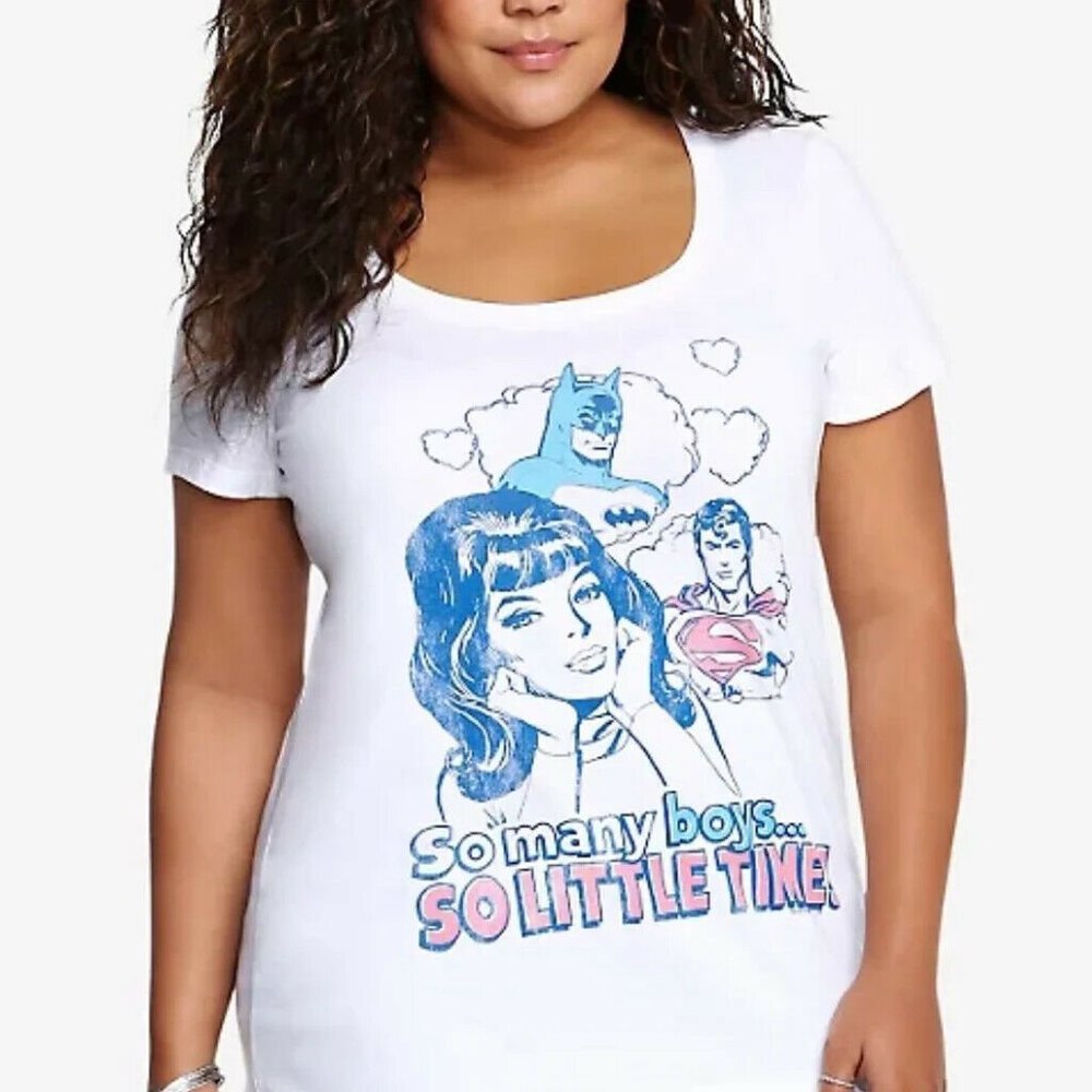 Genuine True Vintage Batman Superman Hero Tee Womens plus size 2 Marvel DC Comic